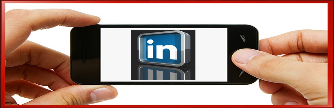 LinkedIn logo on phone